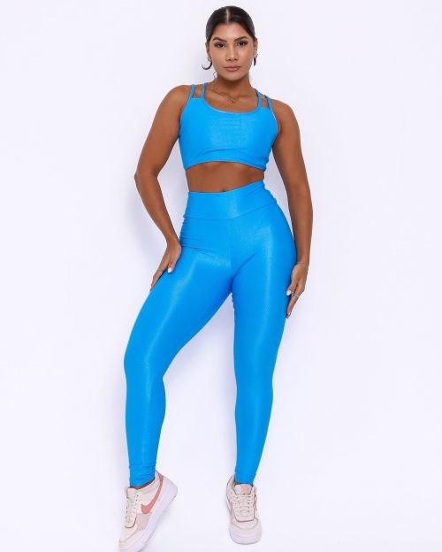 Conjunto Calça Legging Básica Compressão + Top Lari