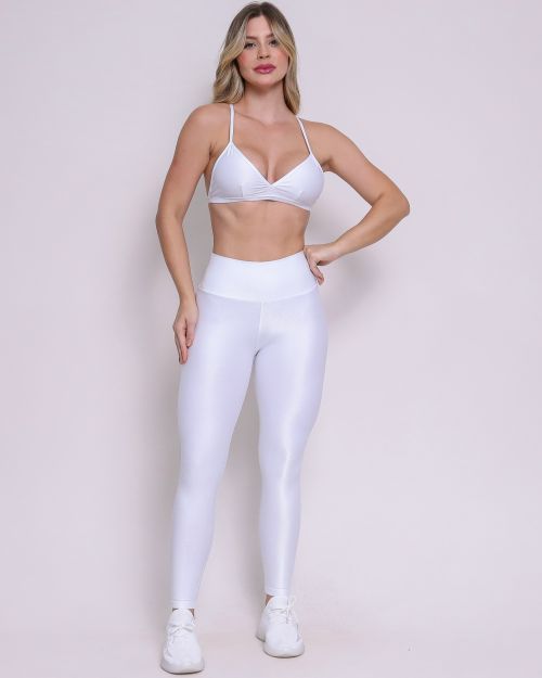 Conjunto Calça Legging Básica Compressão + Top Rafa