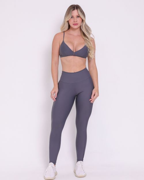 Conjunto Calça Legging Empina Vivo Cós Reto Light + Top Rafa