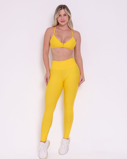 Conjunto Calça Legging Empina Vivo Cós Reto Light + Top Rafa