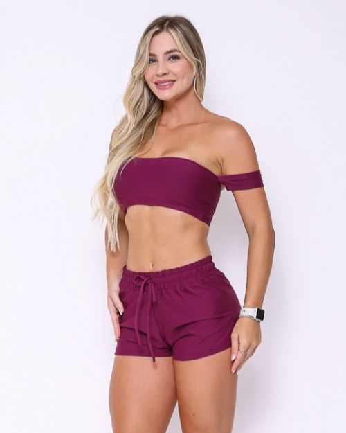 Conjunto Short Boxer Basic Light + Top Ciganinha