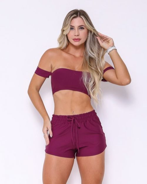 Conjunto Short Boxer Basic Light + Top Ciganinha
