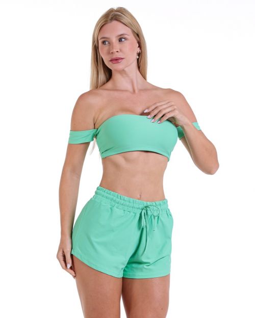 Conjunto Short Boxer Basic Light + Top Ciganinha