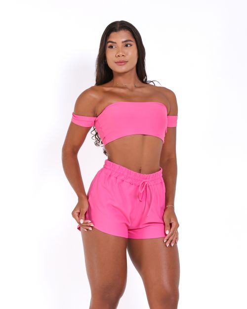 Conjunto Short Boxer Basic Light + Top Ciganinha