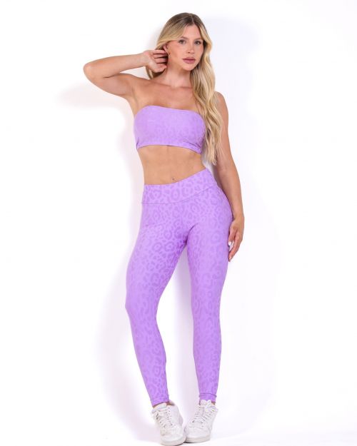Conjunto Calça Básica New Onça Fit + Top Faixa