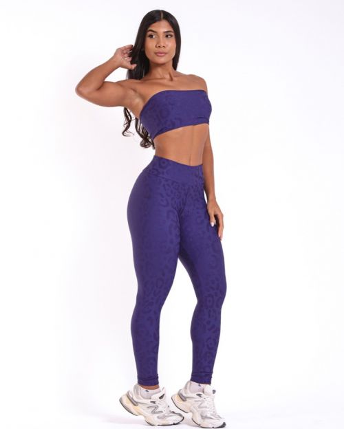 Conjunto Calça Básica New Onça Fit + Top Faixa