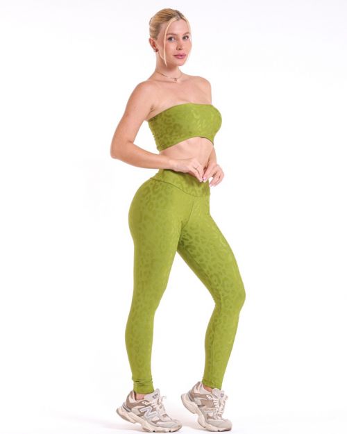 Conjunto Calça Básica New Onça Fit + Top Faixa