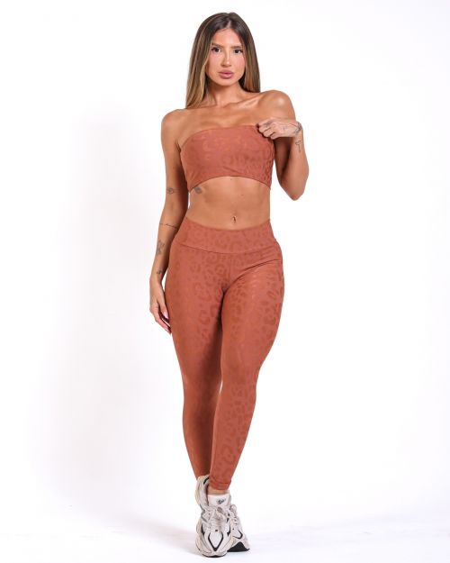 Conjunto Calça Básica New Onça Fit + Top Faixa