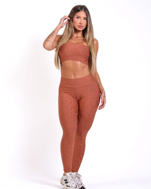 Conjunto Calça Básica New Onça Fit + Top Faixa