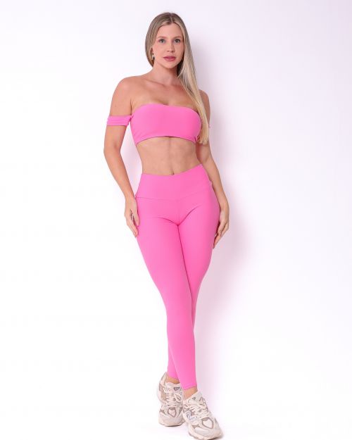 Conjunto Cal�a Legging B�sica Light + Top Ciganinha