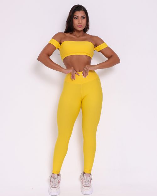 Conjunto Cal�a Legging B�sica Light + Top Ciganinha