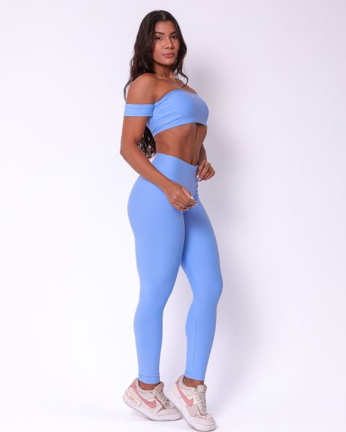 Conjunto Cal�a Legging B�sica Light + Top Ciganinha