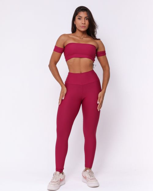 Conjunto Cal�a Legging B�sica Light + Top Ciganinha