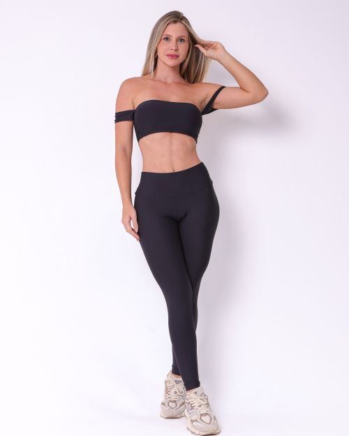 Conjunto Cal�a Legging B�sica Light + Top Ciganinha