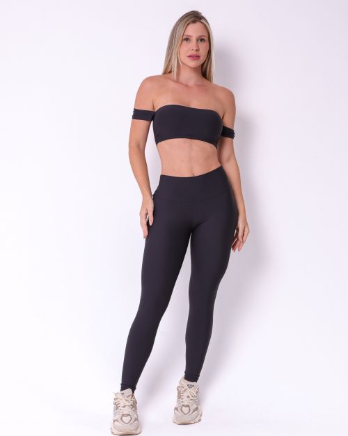 Conjunto Cal�a Legging B�sica Light + Top Ciganinha