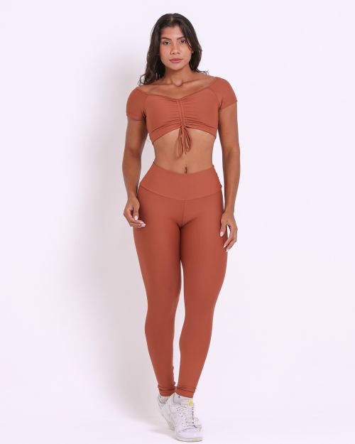 Conjunto Calça Legging Básica Light + Top Manguinha