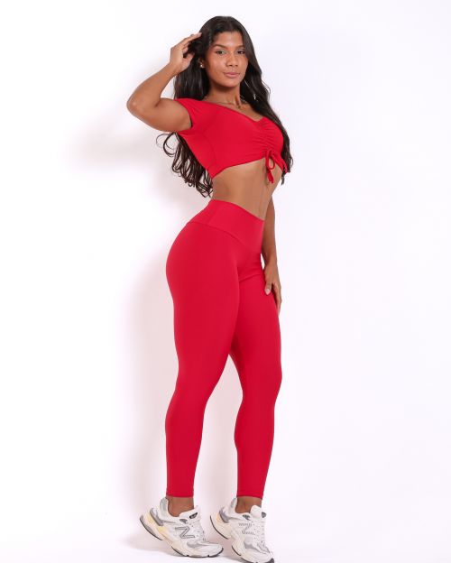 Conjunto Calça Legging Básica Light + Top Manguinha