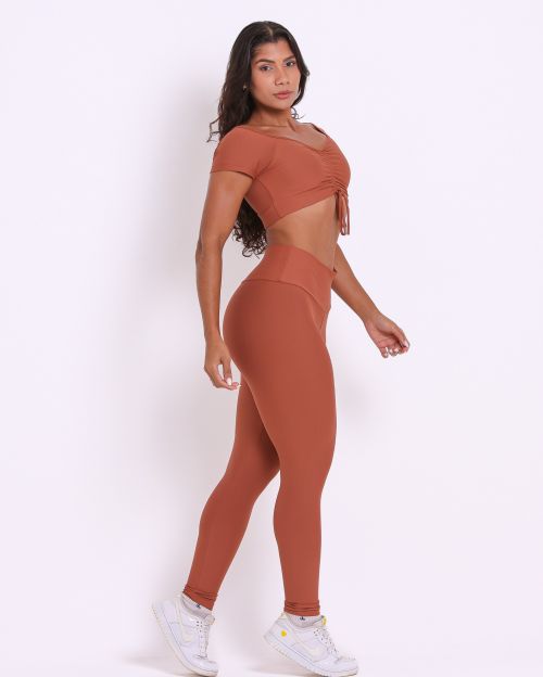 Conjunto Calça Legging Básica Light + Top Manguinha