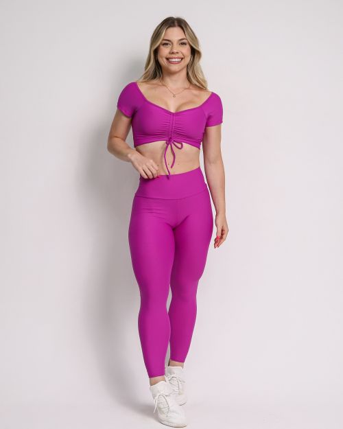 Conjunto Calça Legging Básica Light + Top Manguinha