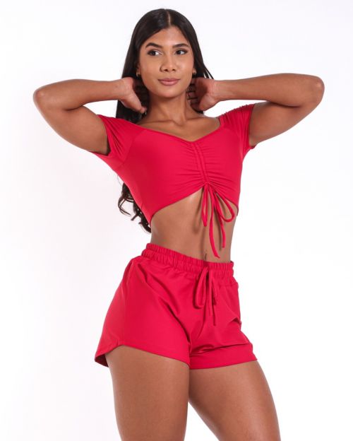 Conjunto Short Boxer Basic Light + Top Manguinha