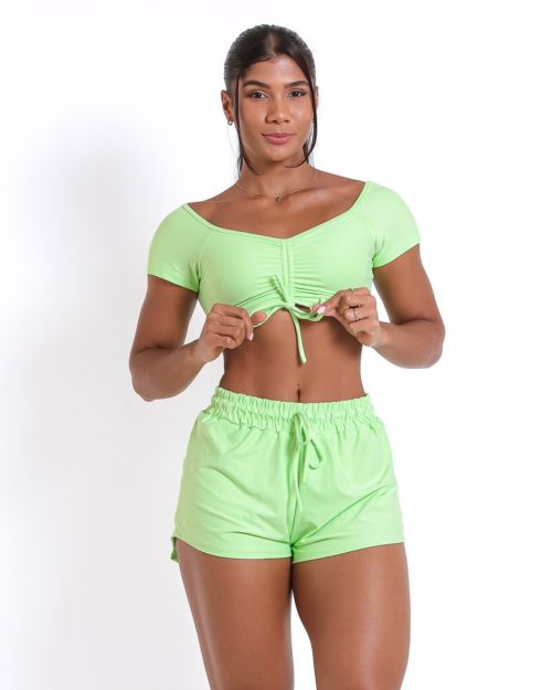 Conjunto Short Boxer Basic Light + Top Manguinha