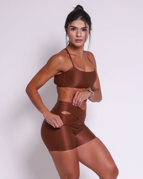 Conjunto Short B�sico C�s Cruzado Compress�o + Top Bianca