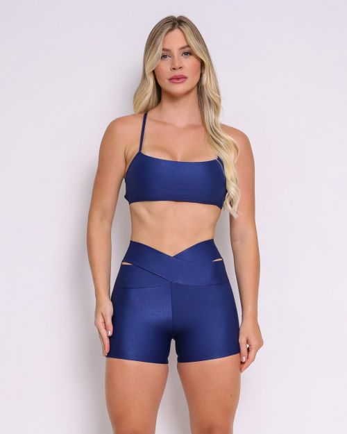Conjunto Short B�sico C�s Cruzado Compress�o + Top Bianca