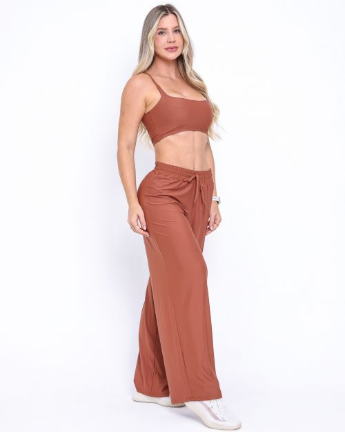Conjunto Calça Pantalona Wide + Top Bruna