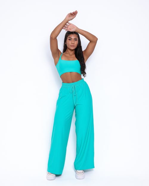 Conjunto Calça Pantalona Wide + Top Bruna