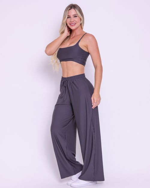Conjunto Calça Pantalona Wide + Top Bruna