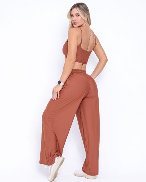 Conjunto Calça Pantalona Wide + Top Bruna