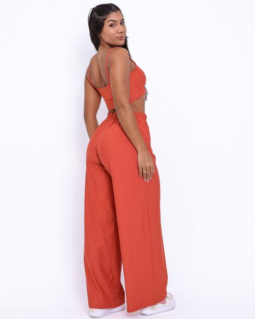 Conjunto Calça Pantalona Wide + Top Bruna