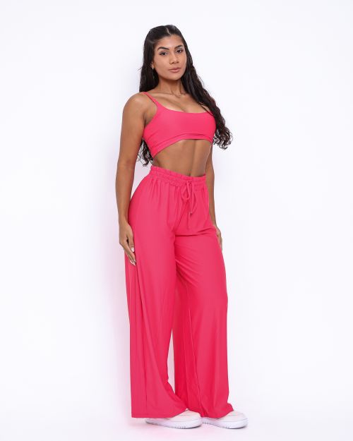 Conjunto Calça Pantalona Wide + Top Bruna