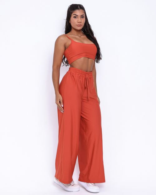 Conjunto Calça Pantalona Wide + Top Bruna