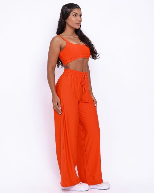 Conjunto Calça Pantalona Wide + Top Bruna