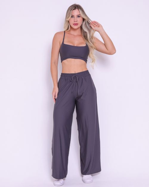 Conjunto Calça Pantalona Wide + Top Bruna