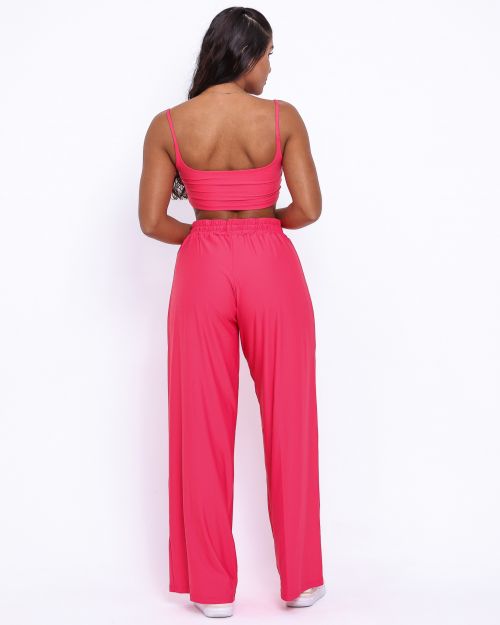 Conjunto Calça Pantalona Wide + Top Bruna
