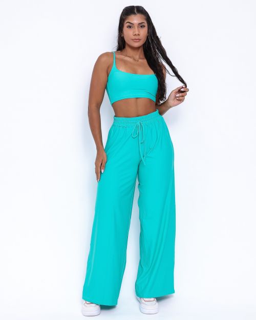 Conjunto Calça Pantalona Wide + Top Bruna