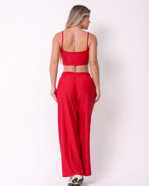 Conjunto Calça Pantalona Wide + Top Bruna