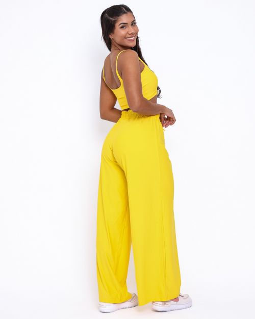 Conjunto Calça Pantalona Wide + Top Bruna