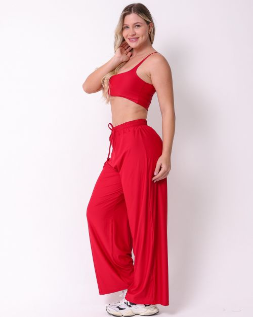Conjunto Calça Pantalona Wide + Top Bruna