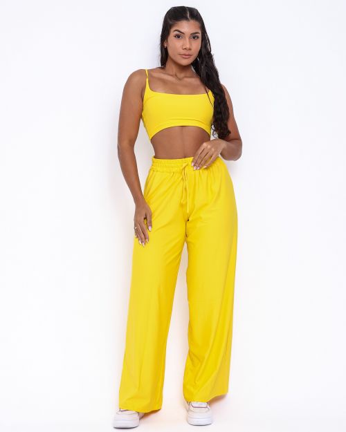 Conjunto Calça Pantalona Wide + Top Bruna
