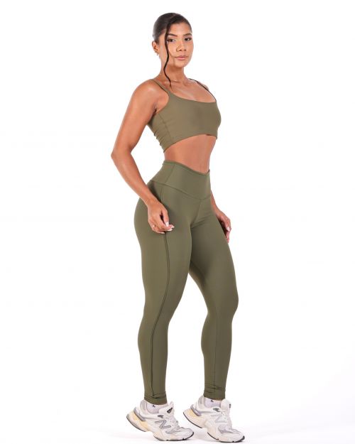 Conjunto Calça Legging Empina Vivo Cós Reto Light + Top Bruna