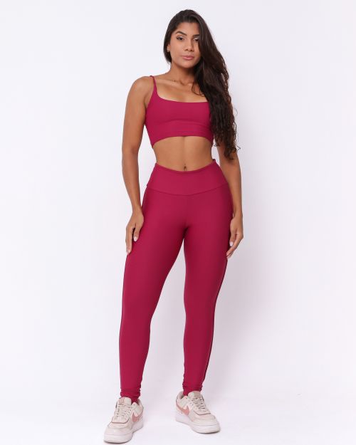 Conjunto Calça Legging Empina Vivo Cós Reto Light + Top Bruna