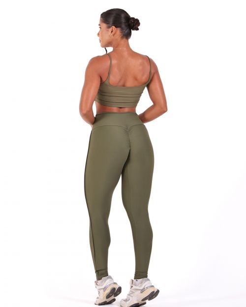 Conjunto Calça Legging Empina Vivo Cós Reto Light + Top Bruna