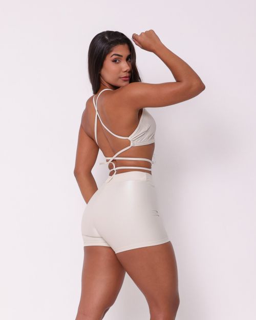 Conjunto Short Básico Cós Fino Compressão + Top Paula