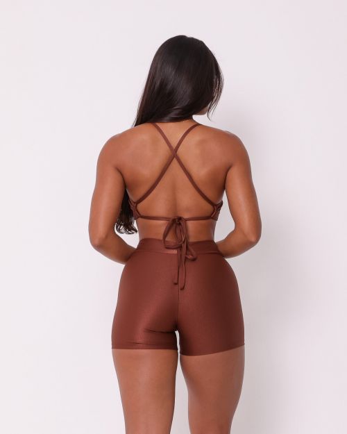 Conjunto Short Básico Cós Fino Compressão + Top Paula