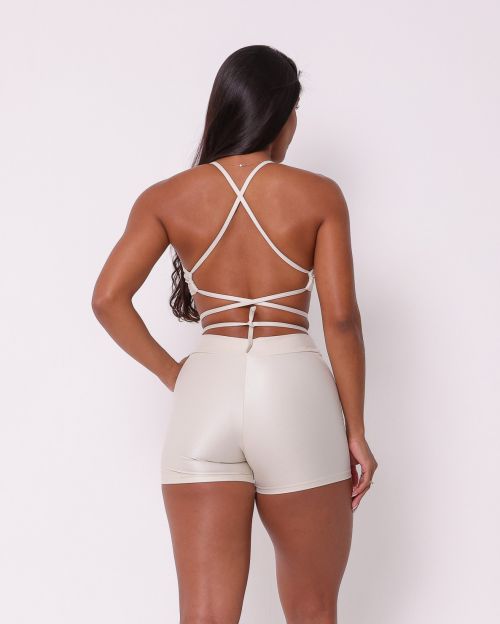 Conjunto Short Básico Cós Fino Compressão + Top Paula