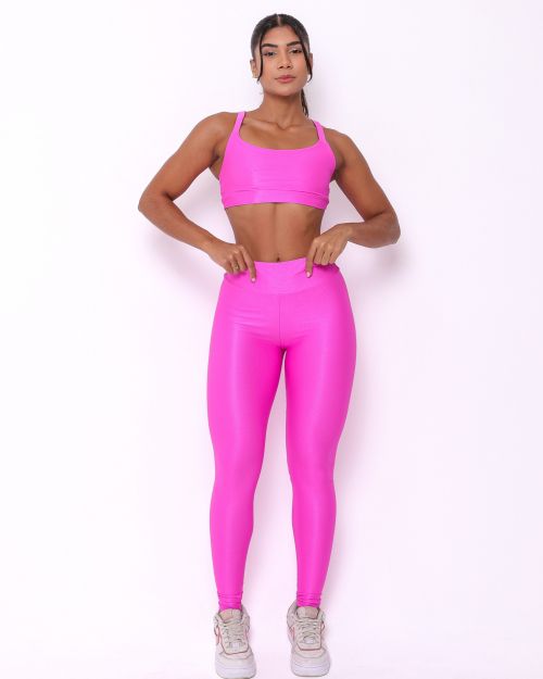 Conjunto Calça Legging Básica Compressão + Top Tai