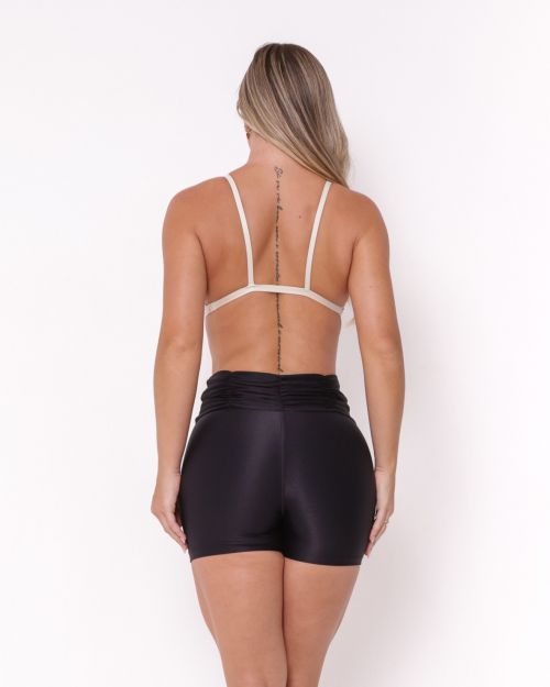 Conjunto Short B�sico C�s Franzido Compress�o + Top Rafa Bicolor